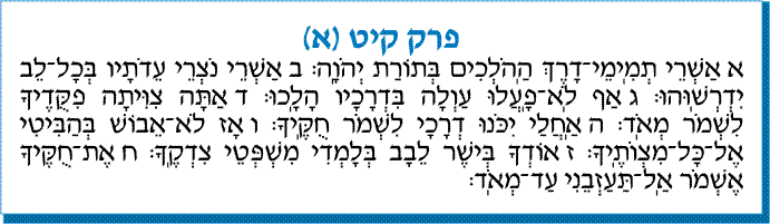 tehilim 119 Lettre Alef