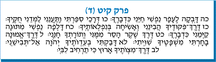 tehilim 119 Lettre Dalet