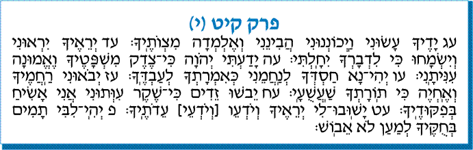tehilim 119 Lettre Youd